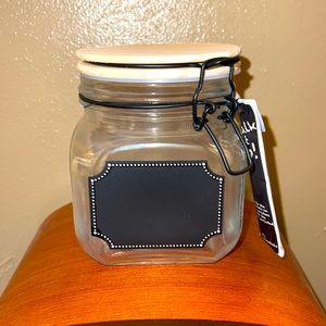 ❤️5/$25New Chalk it Up Glass Canister with Lid